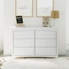 Storkcraft Kenton 6 Drawer Nursery Double Dresser, White