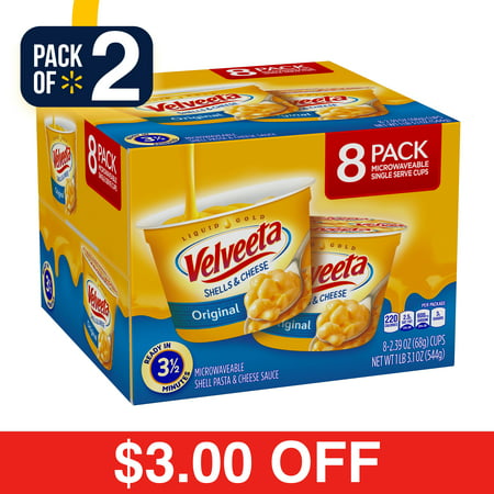 (2 Pack) Kraft Velveeta Original Shells & Cheese 8-2.39 oz. (Best Mac N Cheese)
