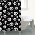 thumbnail image 4 of Black White Tiny Skull Pattern Shower Curtain 84"x72" ,Bathroom Decorative Shower Curtains Set with 12 Hooks,Modern Waterproof Washable Shower Curtain, 4 of 6