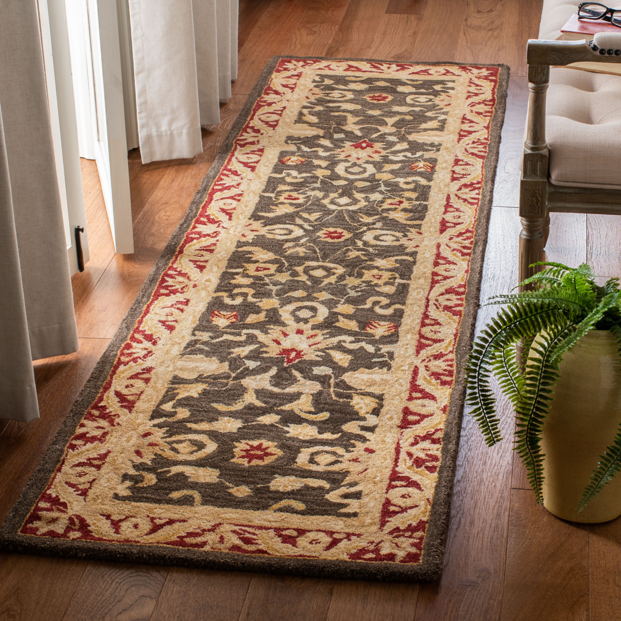 Safavieh Anatolia Spencer Traditional Wool Runner Rug, Charcoal/Red, 2'3" x 10' - image 3 of 10