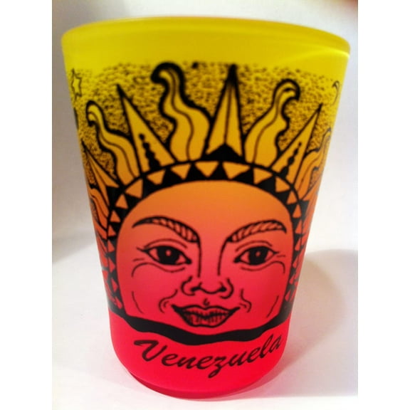 Venezuela Sun Neon Yellow/Neon Pink Shot Glass