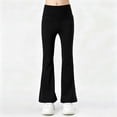 thumbnail image 4 of Vornjynx Girls Flare Leggings Elastic Waist Comfort Soft Skinny Fit Summer Sports Yoga Gym Pants Black Size 4, 4 of 10