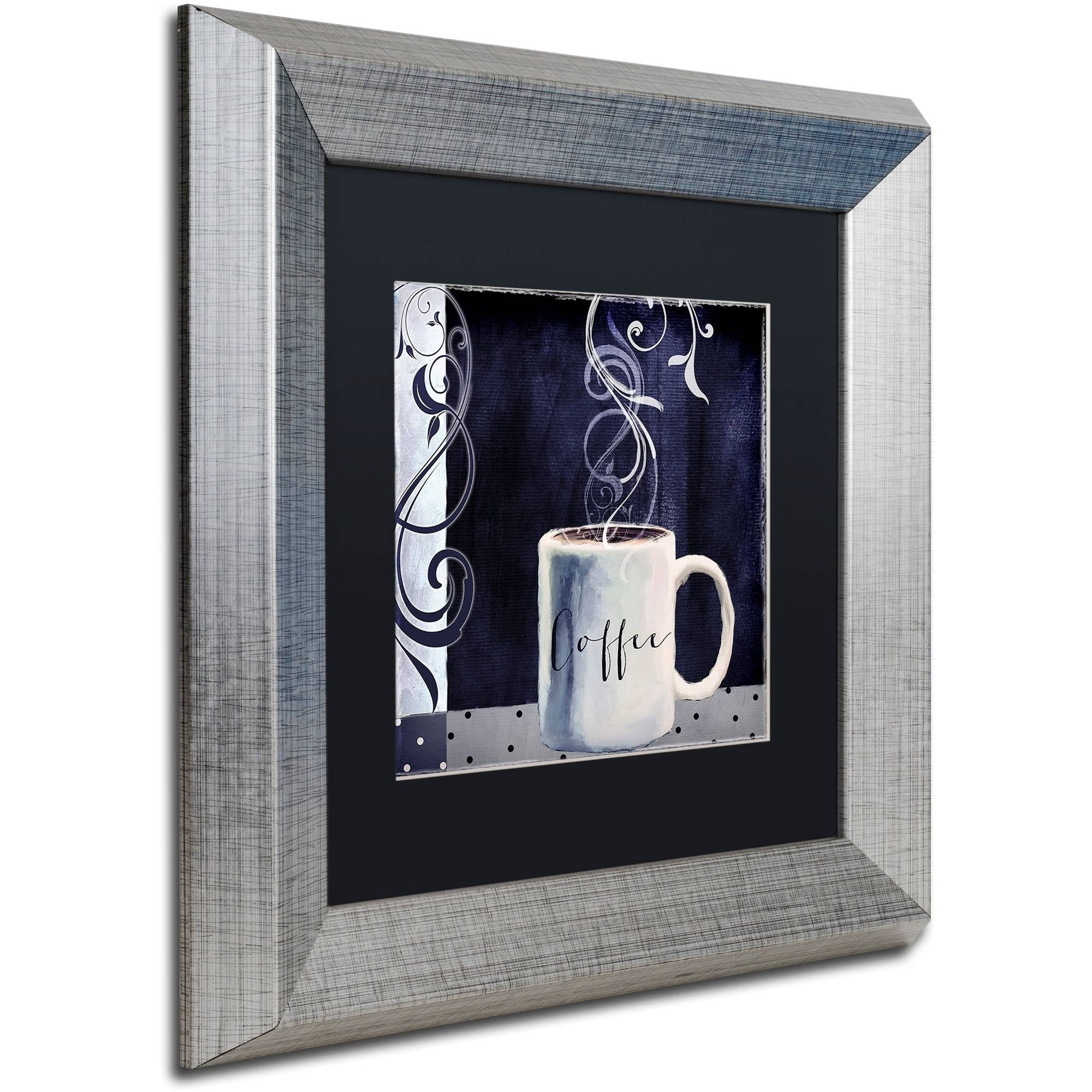 Trademark Fine Art "Cafe Blue I" Canvas Art by Color Bakery Black Matte, Silver Frame
