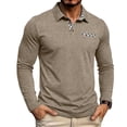 thumbnail image 2 of Mens Long Sleeve Polo Shirts Pocket Casual Lapel Collar Lightweight Pullover Tee, 2 of 7