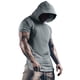 thumbnail image 1 of Sudadera con capucha de baloncesto de manga corta para hombre: diseño dividido, transpirable, secado rápido, chaqueta de calentamiento y tiro de moda para estudiantes universitarios, 1 of 5