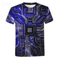 thumbnail image 4 of Men's round neck T-shirt mechanical motherboard printing 3D digital printing men's short sleeve, 4 of 6