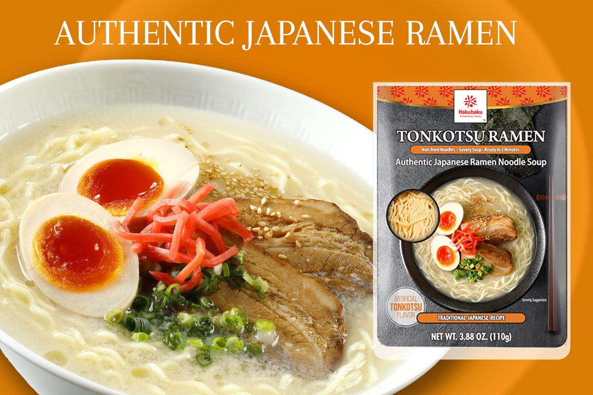 Hakubaku Authentic Japanese Ramen Noodles (Tonkotsu, 6 PACK)