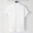 thumbnail image 4 of FAWUUDO Men's Casual Short Sleeve Button Down Collar Breathable Loose Quick Dry Solid Color Shirts White, 4 of 7