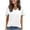 White, variant on Tqcoqu Women's Metallic Trim T Shirt V Neck Short Sleeve Tee Casual Summer Tops,Black,Women's S-XXL