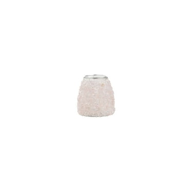 CC Home Furnishings Crystals Gravel Quartz Tumbled Stone Glass Pillar Candle Holder - 5" - White