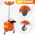 thumbnail image 2 of QinaQin 8-Gallon Oil Discharge Tank, Portable Waste Oil Discharge Container with Adjustable Funnel Height (28-62 Inches), Pneumatic Liquid Fuel Transfer Discharge Device with 360° Casters and Toolbox, 2 of 7
