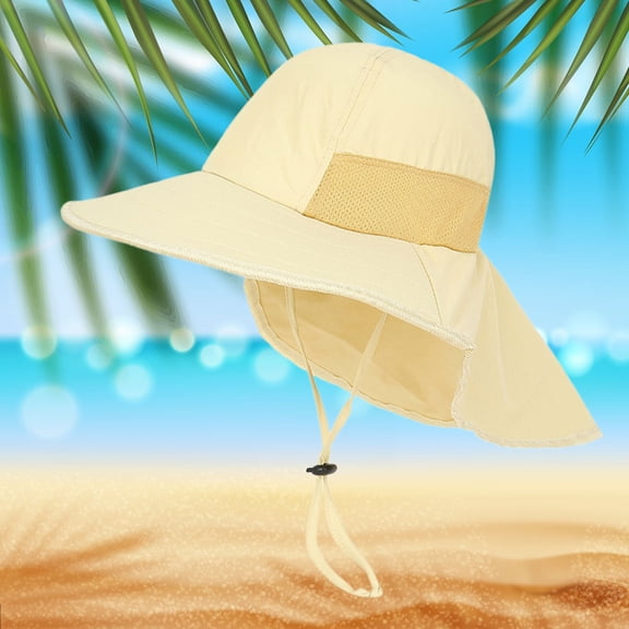 Summer Sun Hat for Kids Wide Brim Outdoor Gardening Cap Boy Girl Lightweight Breathable Adjustable Neck