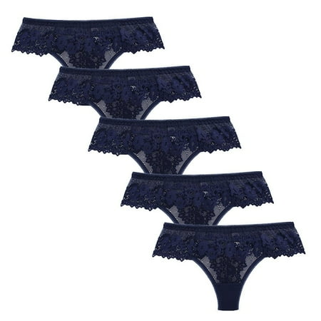 

Women s Five-piece Comfortable Lace Thong Low Waist Cotton Crotch Underwear Note Please Buy One Size Larger