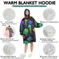 thumbnail image 5 of Rainbow Mushroom Neon Black Pattern Wearable Oversized Blanket,Wearable Blanket Hoodie for Adults,Cozy Hooded Blankets with Super Pockets,Super Warm Fuzzy Pullover for Women & Men, 5 of 6