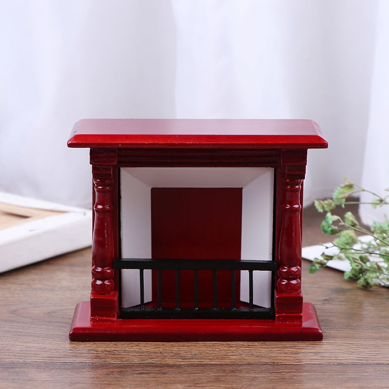 Wooden Vintage Miniature Fireplace for 1/12 Scale Dollhouse Room Furniture Accs 