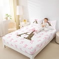 thumbnail image 3 of Erosebridal Coquette Bow King Sheet Set,Letter A Leopard Print,4-Piece, 3 of 6