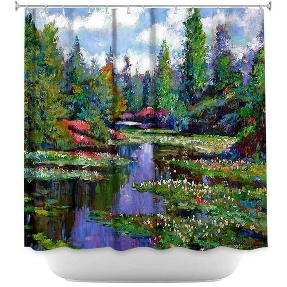 Shower Curtains 70" x 73" from DiaNoche Designs by David Lloyd Glover - Waterlily Lake Reflections