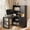 Black-right bookshelf, variant on PUKNLY L-Shaped Desk with Charging Station & LED Light – Corner Computer Desk with Drawers & Bookshelf, Modern Home Office Gaming Desk with USB Ports & Outlets,Natural-left bookshelf