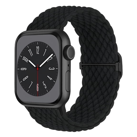 DESIGNICE Braided Solo Loop Stretchy Compatible with Watch Bands 40Mm 44Mm 38Mm 45Mm 41Mm 42Mm for Women Men, Bracelet Band for Ultra Series 8 7 6 5 4 3 2 1 SE 2Nd Gen 1, Black