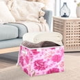 thumbnail image 5 of Storage Box With Lid 16.5x12.6x11.8In Lidded Home Storage Bins Foldable Stacked Household Storage Box Soft Pink Background Floral, 5 of 7