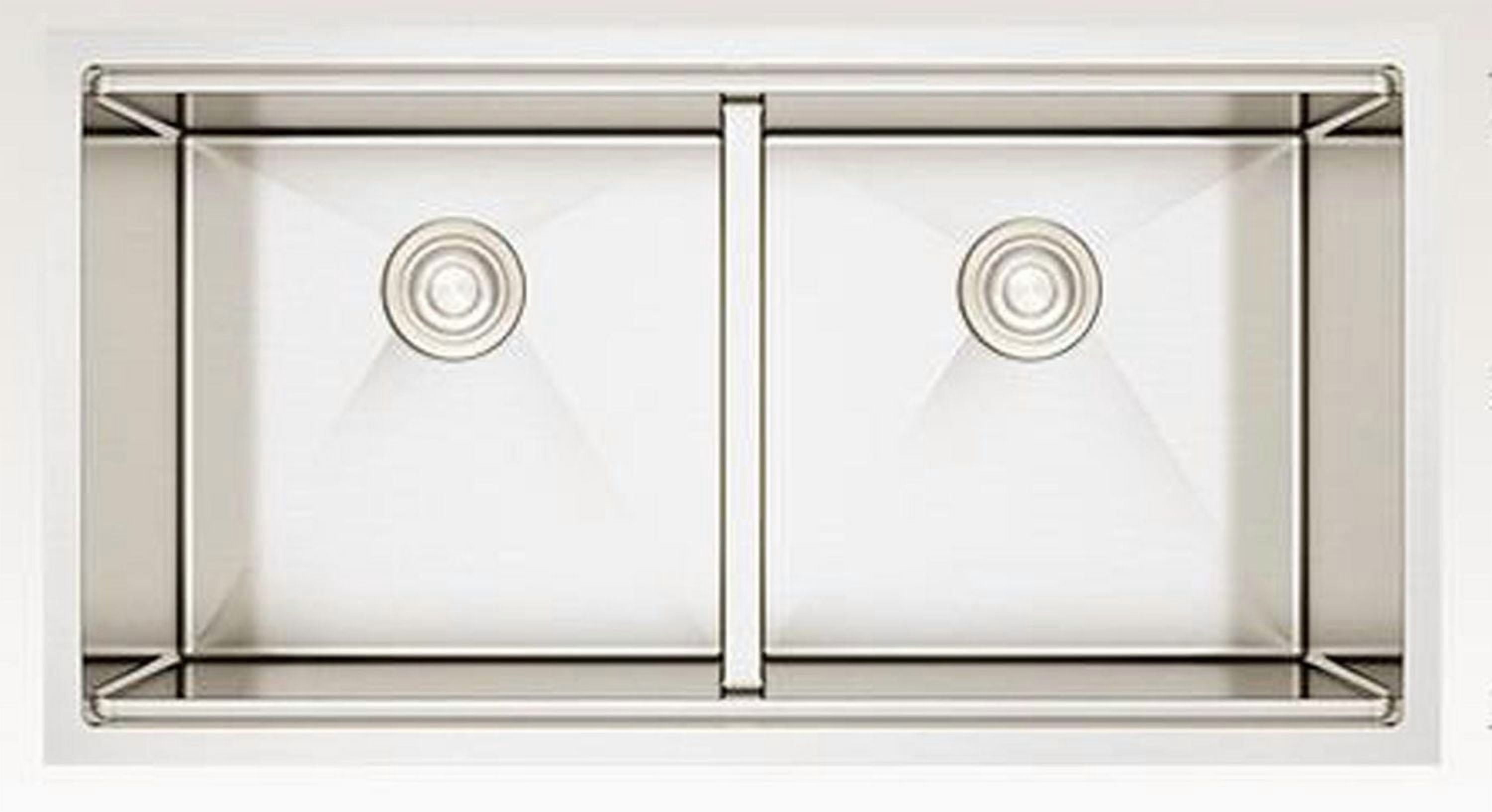 American Imaginations 42,5 pouces. W Évier de cuisine en acier inoxydable approuvé CSA avec 2 bols et calibre 16AI-34490