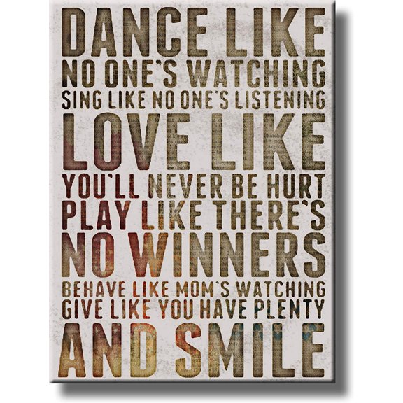 Dance, Sing, Love, Play, Behave, and Smile Picture on Stretched Canvas, Wall Art D?cor, Ready to Hang