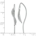 thumbnail image 3 of Sterling Silver Sparkling, Sparkle-Worthy, Handcrafted Cubic Zirconia (Cz) White 26 Rhodium-Plated Cz Swirl Polished Threader Earrings, 3 of 3