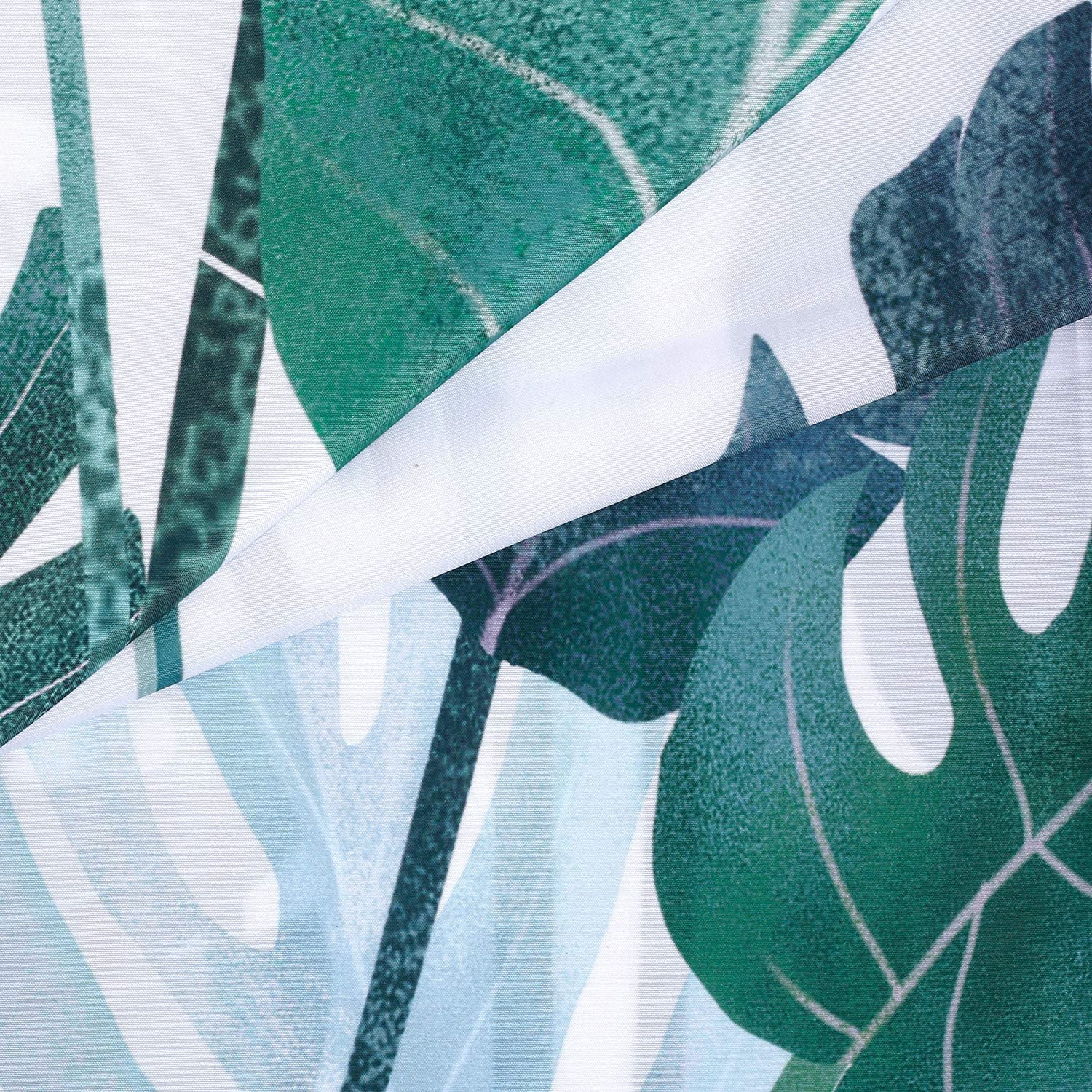 Tropical Shower Curtain, Green Shower Curtain, Plant Shower Curtain, Leaf Shower Curtain, Botanical Shower Curtain Set with 12 Hooks, Jungle Shower Curtain for Bathroom Decor, 72X84 inches