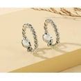thumbnail image 2 of Trendy 1" clip on silver twisted hoop earrings, 2 of 5