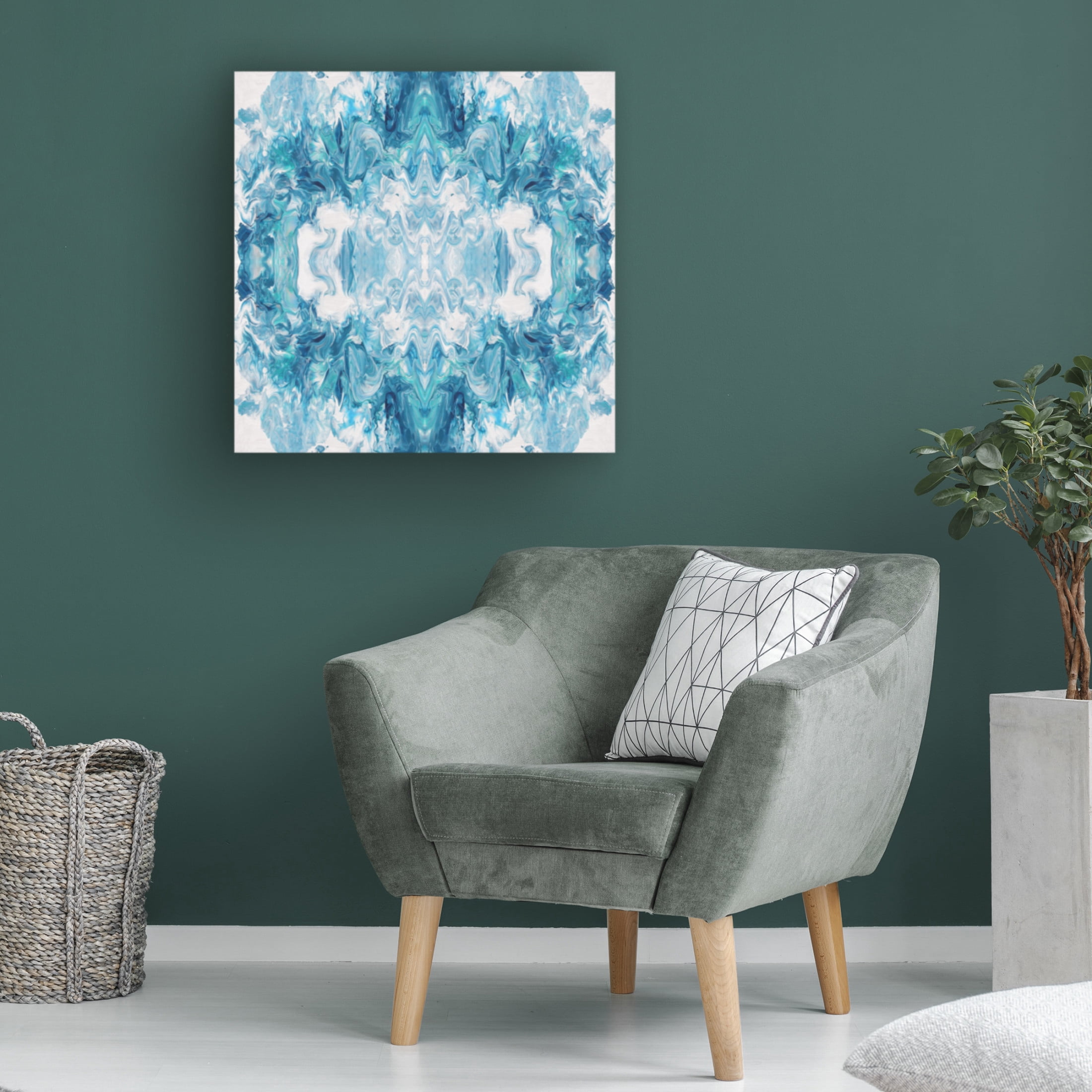 Canvas Wall Art - Jean Plout 'Abstract Ocean I' Wall Art for Living Room, Bedroom, or Office Décor by Trademark Fine Art - 18 x 18 Inches