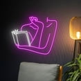 thumbnail image 3 of Handmadetneonsign Custom Woman Reads Book Neon Sign, Girl Reading Book LED Light, Book Lady Neon Light, Bookish LED Sign, Bookworm Reader Club Room Wall Decor, Wall Décor, 3 of 5