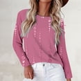 thumbnail image 2 of Womens Long Sleeve Shirts Comfy Printed Basic Crew Neck Long Sleeve Tees Blouse Tops, 2 of 6