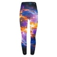 thumbnail image 6 of successthop Warm Leggings for Women Winter Star Space Comfortable Shapewear Soft Sleepwear Lightweight Pants Purple S, 6 of 6