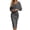 Grey, variant on GJSYRH Womens Cowl Neck Pencil Dress, Elegant Batwing Sleeve Midi Dress for Office Valentines Day Party