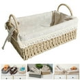 thumbnail image 1 of Cesta de almacenamiento de ratán multiusos, cestas decorativas, ropa, cosméticos, artículos diversos, contenedor hecho a para dormitorio, baño, B Macarena Cesta de almacenamiento, 1 of 8