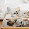 thumbnail image 6 of Queen Size Fitted Sheet Set - Spring Floral 3 Piece Bedding Sets 16" Deep Pocket Fitted Sheet with 2 Pillowcases, Daisy Summer Botanical Vintage Flowers Brushed Microfiber Hotel Luxury Bed Sheets, 6 of 9
