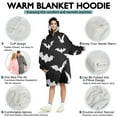 thumbnail image 5 of Wearable Oversized Blanket,Halloween Bat Pattern Wearable Blanket Hoodie for Adults,Cozy Hooded Blankets with Super Pockets,Super Warm Fuzzy Pullover for Women & Men, 5 of 6