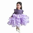 thumbnail image 5 of LYHaoo And Shine Girls Holiday Party Dress Elegant Gown With Sequins For，Toddler Dresses Sizes 11-12 Years Purple, 5 of 5