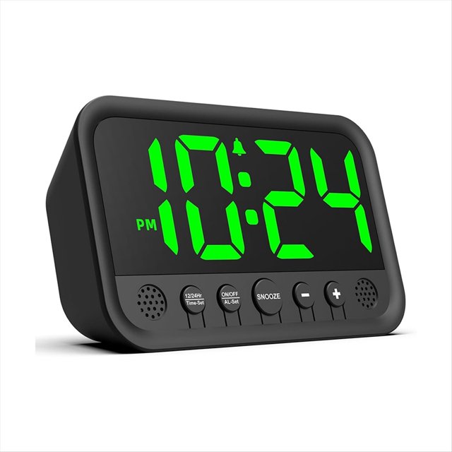 Reloj Despertador Digital para Dormitorio, Reloj Despertador Ruidoso, Reloj de Escritorio Eléctrico, Reloj de Mesita de Noche con Función de Repetición de Volumen Ajustable