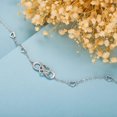 thumbnail image 2 of Tobilleras Para Mujer Tobillera De Plata De Ley 925 Para Mujer Pulsera De Tobillo Con Corazón Infinito Chapado En Oro Blanco Encanto De Amor Pulsera Grande Ajustable Gi, 2 of 5