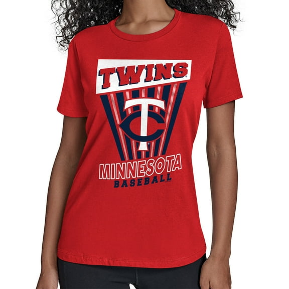 Women's Starter Red Minnesota Twins Poster Print T-Shirt