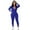 Blue, variant on Womens Jumpsuits Zipper V Neck Long Sleeve Bodysuit Catsuit Sport Jumpers for Women