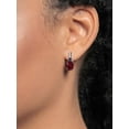 thumbnail image 3 of Gem Stone King 925 Sterling Silver Red Rhodolite Garnet and Blue Sapphire Earrings for Women (4.56 Cttw, Gemstone January Birthstone, Oval 9X7MM), 3 of 4