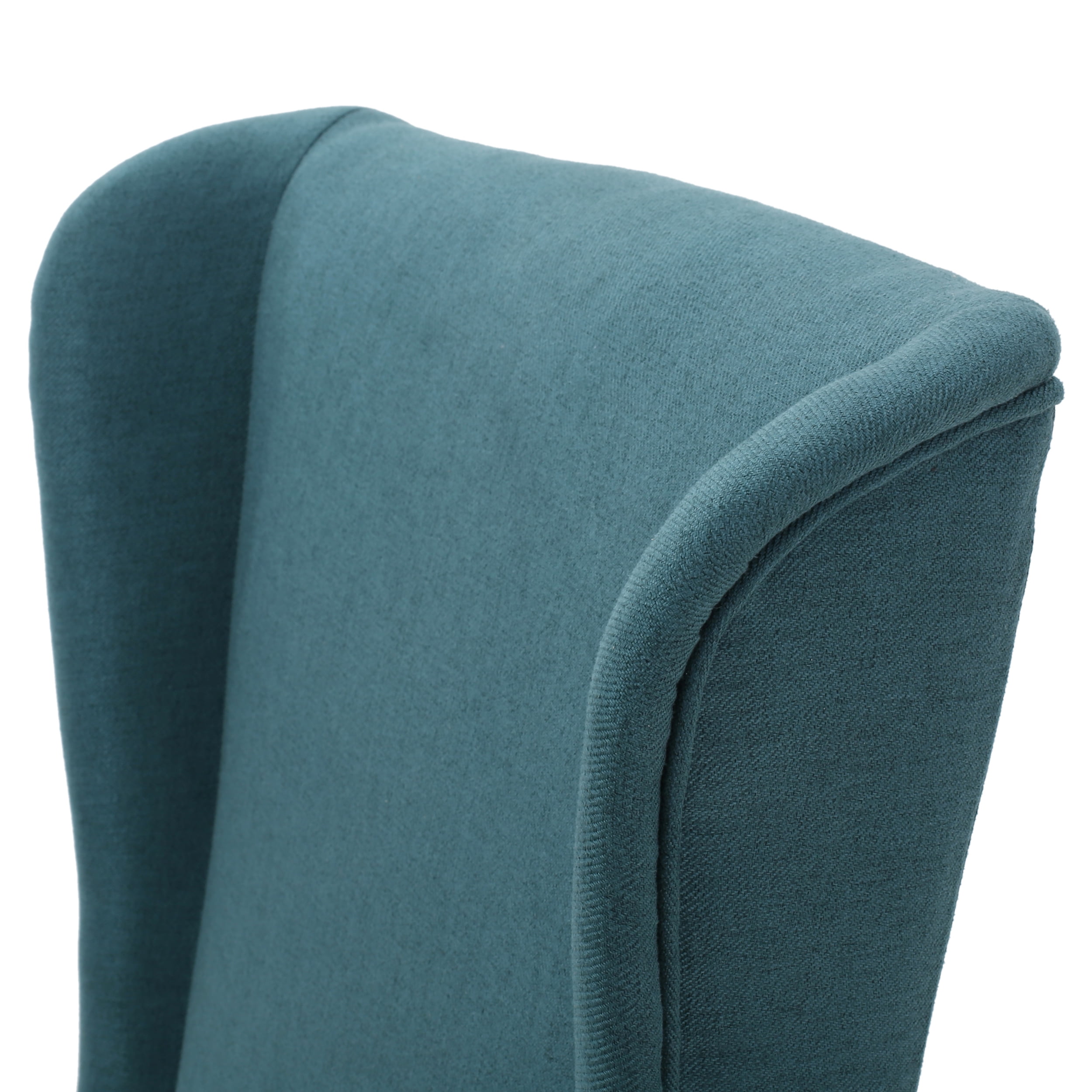 Noble House Ivette Contemporary Fabric Dining Chair, Modern Design, Teal & Matte Black