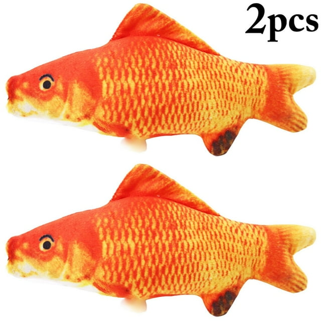 2PCS Fish Cat Toy Funny Cotton Bite-resistant Cat Catnip Toy Pet Teething Toy