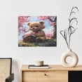 thumbnail image 6 of Logiee Romantic Floral Bear Print Canvas Wall Art ,Art Poster,Canvas Decorative Picture,Decor Wall Pictures for Living Room Bedroom Bathroom,Ready to Hang, 6 of 6