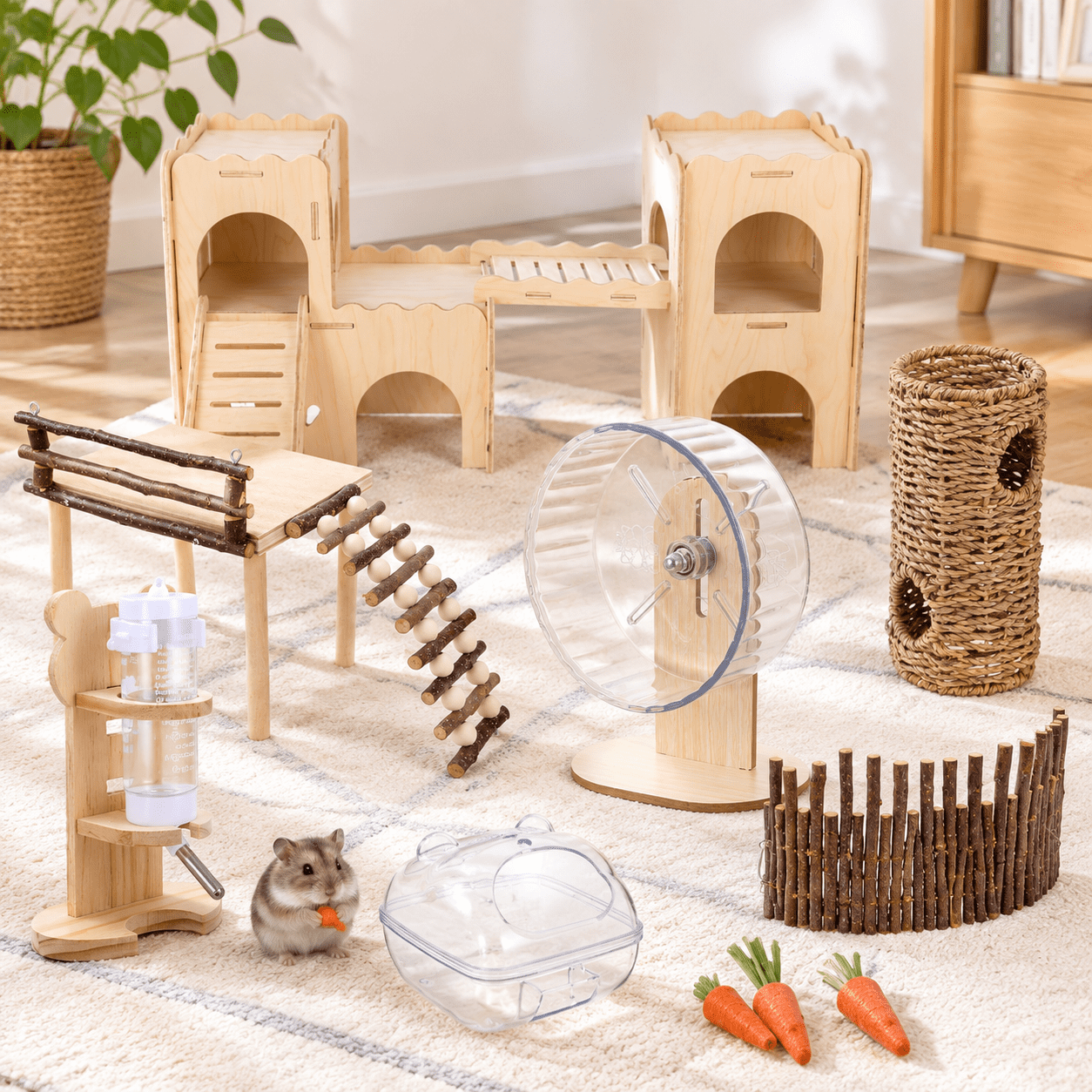 Small Animal Habitat Accessory Set for Hamsters Mice and Gerbils