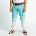 thumbnail image 2 of CONZONE Kids Boys Cargo Pants Outdoor Hiking Pants For Child Elastic Waist Gradient Color Wide Leg Jogger Trousers With Pockets, 2 of 4
