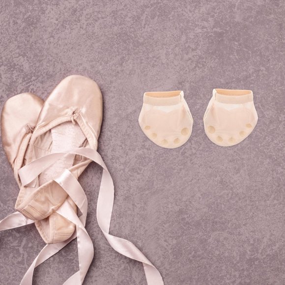 WASHWEPE 1Par Media Suela Para Ballet Y Danza Con Cojín Cómodo Y Protección Para Los Pies Beige
