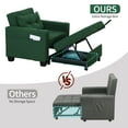 thumbnail image 6 of 3 in 1 Convertible Sleeper Sofa Pull Out Chair Bed with Usb Port Sleeping Couch Green, 6 of 9